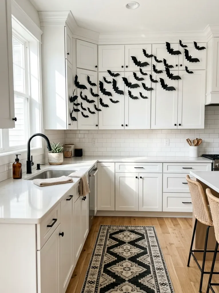3D Cardstock Bats on Shaker Cabinets A vertical 23 realistic Pinterest style