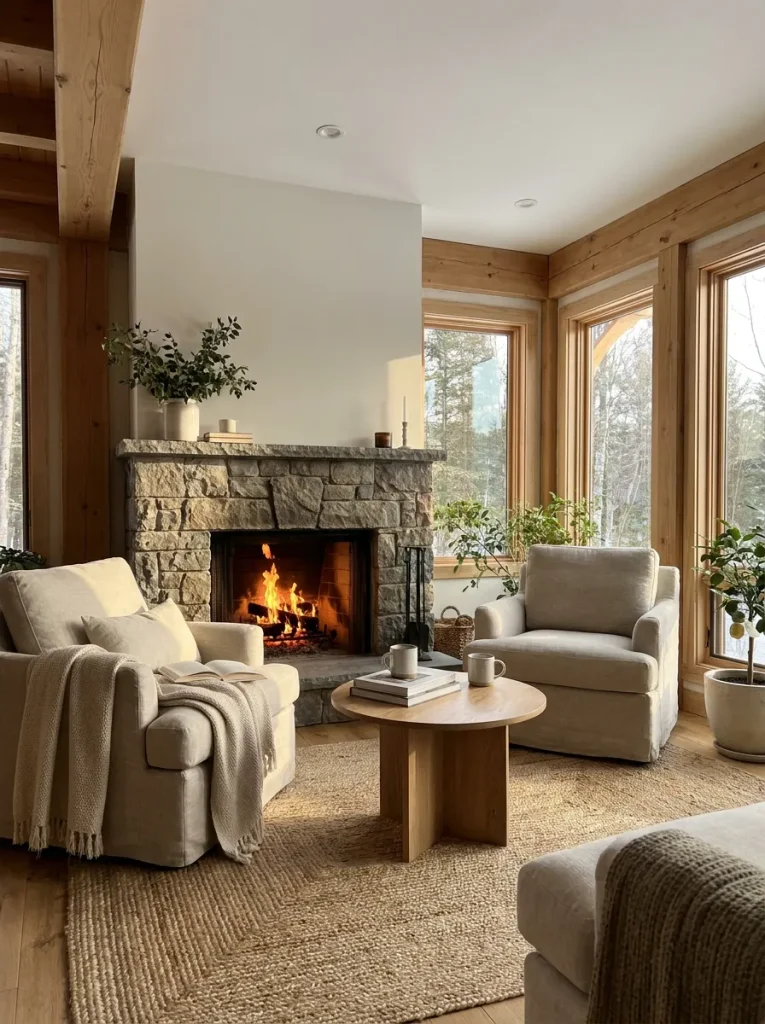Set Up an Inviting Fireside or Window Lounging Zone