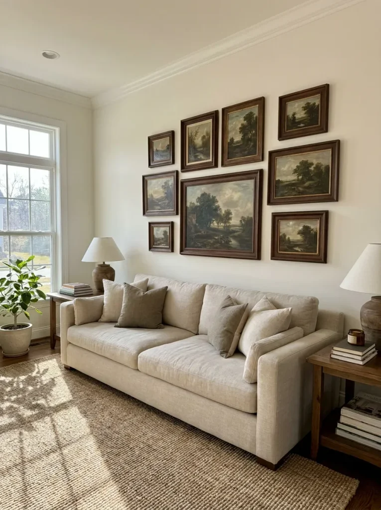 Display Curated Landscape Art Prints in Warm Walnut Frames