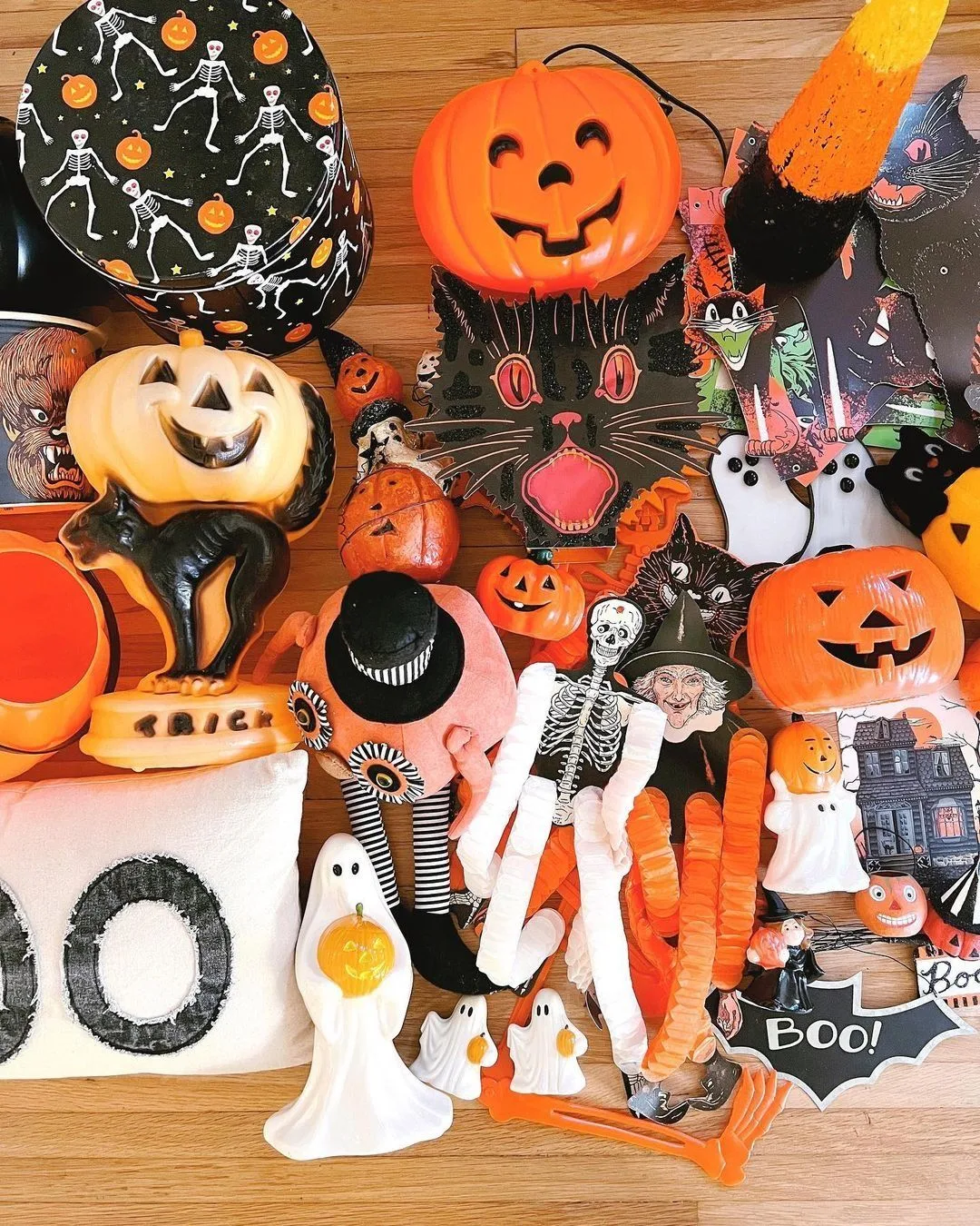 Vintage Halloween decor idea 5: Scatter Vintage Die-Cut Decorations Like Confetti